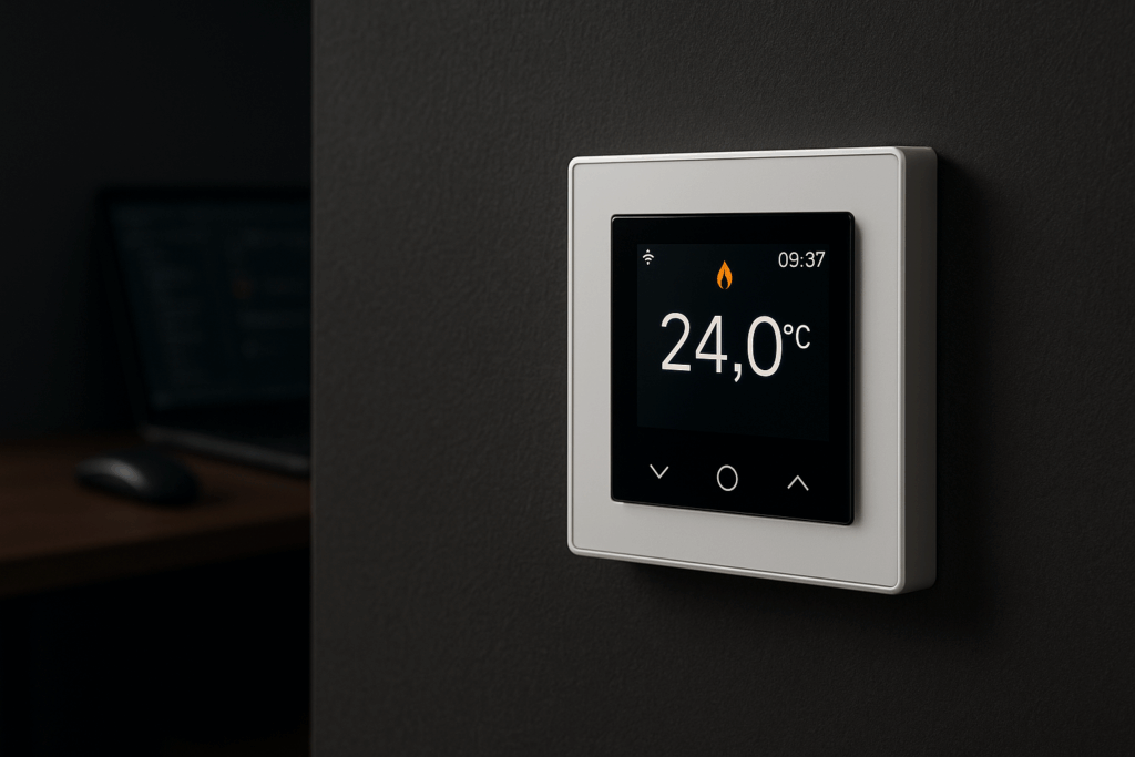 Caleo C927 Wi-Fi, Wi-Fi терморегулятор для тёплого пола, управление тёплым полом через приложение, энергосбережение, ночной режим терморегулятора